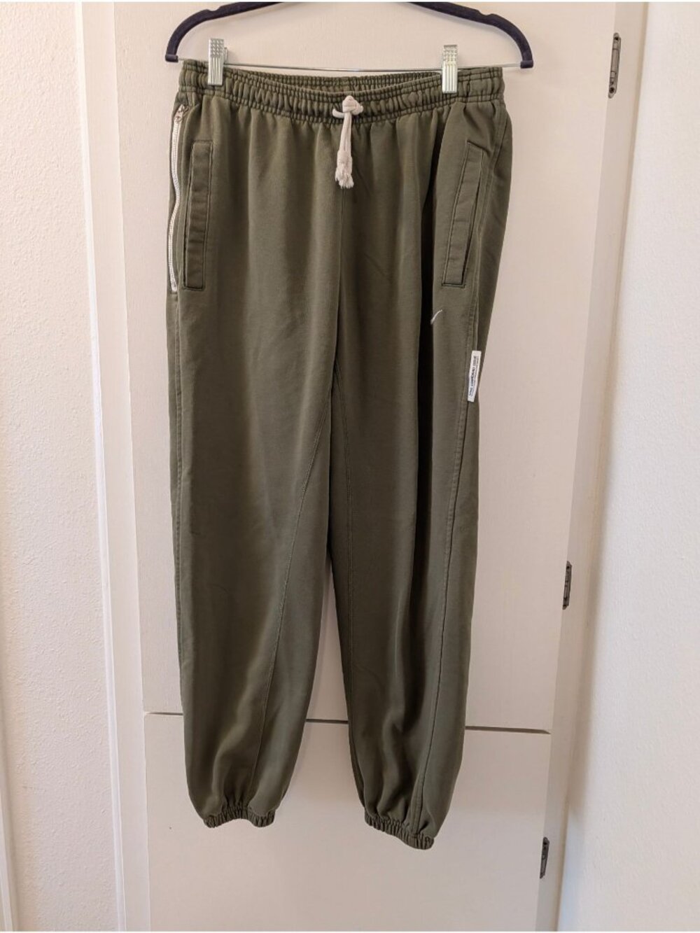 Nike Standard Issue Olive Green Dri-FIT Joggers With Zippered Pockets & Elastic